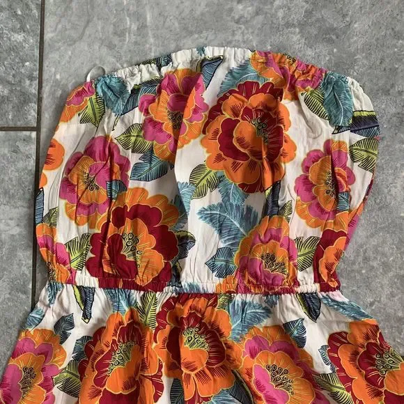 New Look Strapless Maxi Dress Lightweight UK 12 Orange - Picture 2 of 6